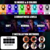 7167vW52JCL._AC_SL1500_.jpg Upgraded Wireless LED Lights for Car, Rechargeable Interior Car Lights with 8 Colors Brightness Adjustable, 12H Battery Life, Remote Control, Mini Strobe Lights for Vehicle Motorcycle Bike Decor