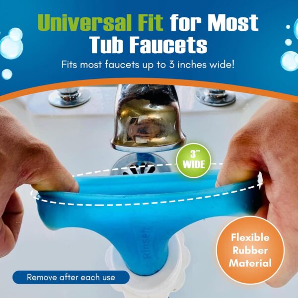 7169EOjWMYL._AC_SL1500_.jpg Rinseroo Slip-On Bathtub Faucet Sprayer Attachment. Ultra-Flex Dog Shower Hose Adapter Portable Hose Attachment with Sprayer Pet Showerhead Attach Tub Spout 5 Foot Hose. No Install for Speedy Washing