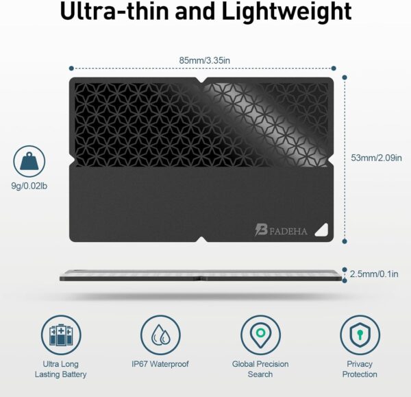 2026 [Apple MFi Certified] (iOS Only) Bluetooth Tracker Smart Card for Apple Find My iPhone Ultra-Thin Wallet GPS Tracker, 5-10 Years Staying Power, Keys Finder & Item Locator for Keys, Bags, Passport