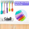 Silicone Spatula Set, 5 Piece Food Grade Rubber Spatulas for Baking, Cooking, and Mixing High Heat Resistant Non Stick Dishwasher Safe BPA-Free (Multicolor)