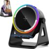 Wireless Induction Speaker, 5-in-1 Bluetooth 5.3 Phone Stand with 360° Rotation & RGB Ambient Light - Cool Tech Gadgets Gifts for Men Women Dad Mom - Compatible iPhone/Android/iPad/Samsung (Black)