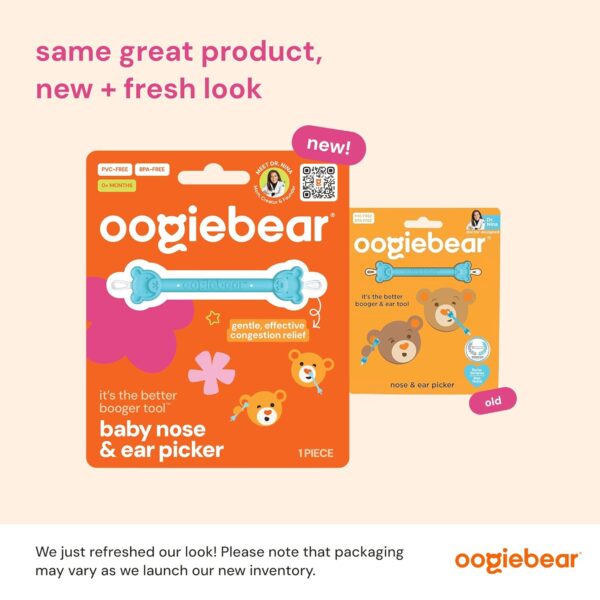 oogiebear Baby Nose Cleaner & Ear Wax Removal Tool - Safe Booger & Earwax Removal for Newborns, Infants, Toddlers - Dual-Ended - Essential Baby Stuff