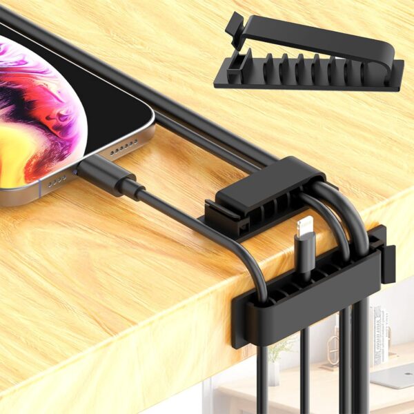 718cYrl06L._AC_SL1500_.jpg N NOROCME 192 PCS Cable Management Kit 4 Wire Organizer Sleeve,11 Cable Holder,35Cord Clips 10+2 Roll Cable Organizer Straps and 100 Fastening Cable Ties for Computer TV Under Desk, black,clear