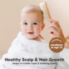 Baby Hair Brush Set for Newborns - Soft Goat Bristle Wooden Baby Brush and Comb Set Newborn Grooming Kit for Cradle Cap, Durable & Gentle, Boy, Girl Infant Essentials Care Kit (Regular, Walnut)
