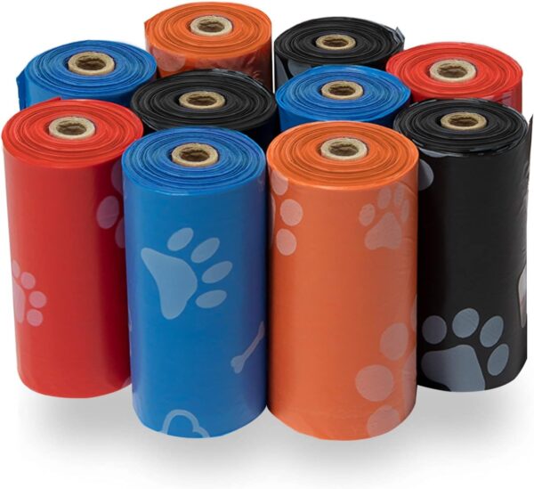 Best Pet Supplies Dog Poop Bags for Waste Refuse Cleanup, Doggy Roll Replacements for Outdoor Puppy Walking and Travel, Leak Proof and Tear Resistant, Thick Plastic - Assorted, 150 Bags