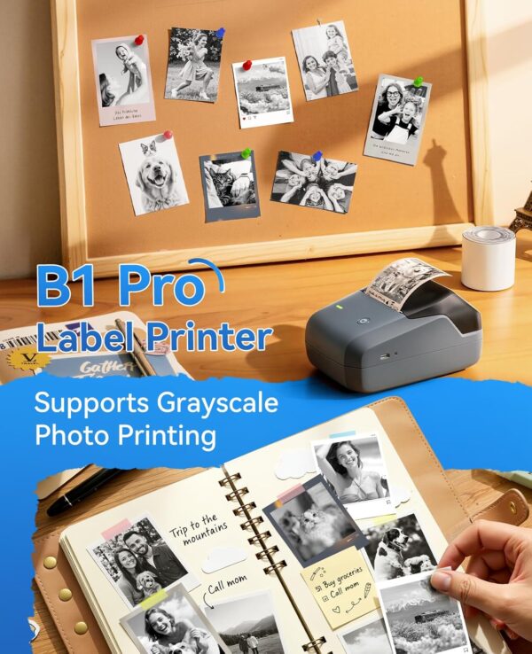 NIIMBOT B1 Pro Label Maker, 300DPI HD Label Printer, Ideal for Photos,Stores,Notes,Study Graphics, Small Business, Comes with 3 Rolls of Labels