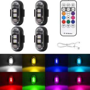 719N-4QpLKL._AC_SL1500_.jpg 4PCS Wireless LED Strobe Lights with Remote Control, 8 Colors USB Charing Waterproof Anti-Collision Led Emergency Warning Lights for Car Motorcycle Drone Aircraft Bike