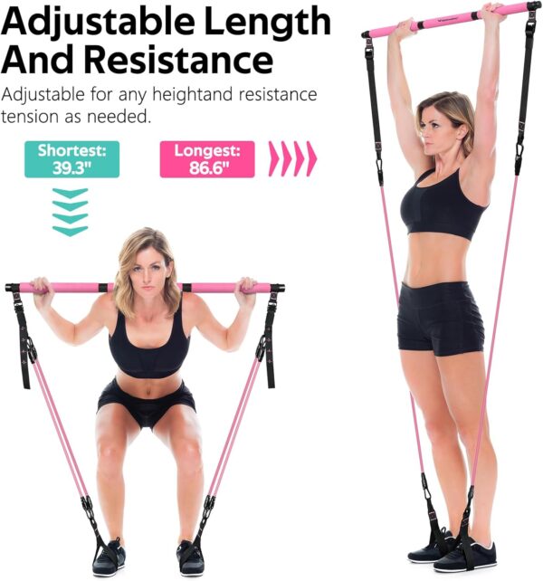 719UCA8uXGL._AC_SL1500_.jpg Pilates Bar Kit with Resistance Bands, Multifunctional Pilates Bar for Women & Men with Heavy-Duty Metal Adjustment Buckle, Pilates Home Equipment for Full BodyWorkouts