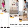 719gCrjiXIL._AC_SL1500_.jpg Broom and Dustpan Set with Long Handle, Light Weight Stainless Steel Poles Stand Upright Dustpans with Broom Combo for Home Kitchen Office Pet Dog Hair, Brown & Beige Color, 1-Pack