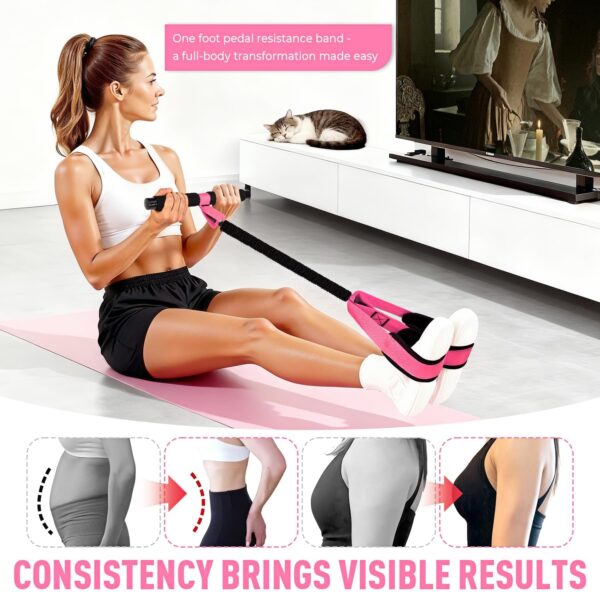 719hJAVUktL._AC_SL1500_.jpg 2026 Upgraded Durable Pedal Resistance Band with Handle, Thickened Latex Tubes and Soft Foam Fabric Foot Pedal, Sit Up Exercise Equipment for Abdomen, Waist, Arm, Core/ABS, Leg, Physical Therapy