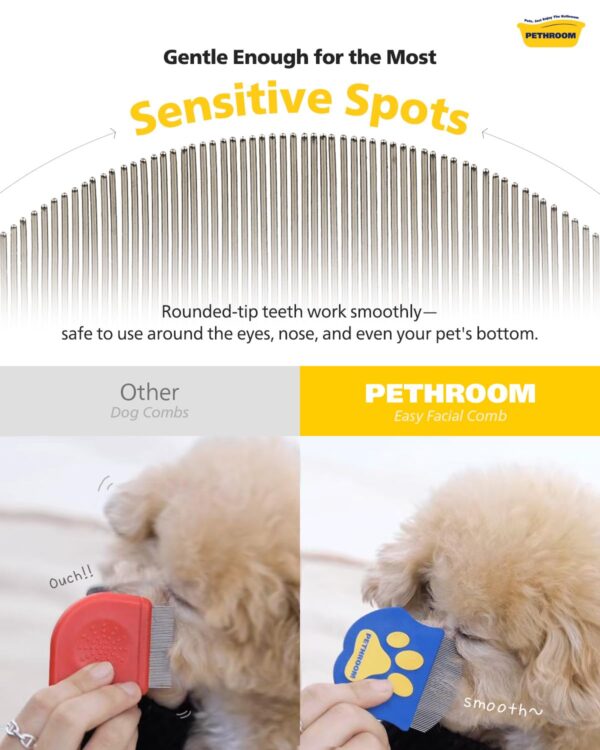 71A24miEDL._SL1500_.jpg PETHROOM Professional Eye Comb for Pets | Stainless Steel Tear Stain Remover for Cats & Dogs | Gentle Round-Head Grooming Tool | Compact & Portable for Eye Gunk Removal