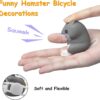 wonuu Duck Bike Bell with Light and Helmet Cute Hamster Bicycle Horn, Dashboard Decoration Hamster Motorcycle Bike Bells Rubber Duck Car Dashboard Decorations (Rainbow-Hamster)