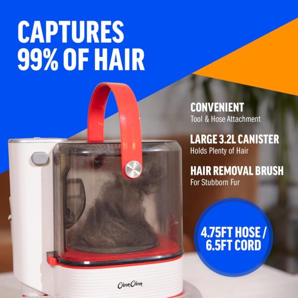 ChomChom Roller Dog Vacuum for Shedding Grooming – Dog Grooming Kit with Dog Brush Vacuum Attachment, Pet Hair Clipper with Guards, Large-Capacity Bin