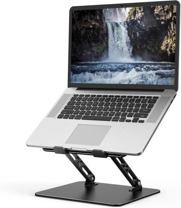 71Api8I7QML._AC_SL1500_.jpg Adjustable Laptop Stand for Desk, Metal Foldable Laptop Riser Holder, Portable Desktop Book Stands, Ventilated Cooling Computer Notebook Stand Compatible with 10-15.6” Laptops