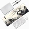 Japanese Mouse Pad, Large Japanese Desk Mat, XL Anime Gaming Keyboard Mat, Non-Slip Rubber Base, Big Extended Desk Protector for Home Office, 31.5”x11.8”