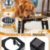 71BeJrSGVtL._AC_SL1500_.jpg Jovrun Elevated Dog Bowls for Medium Large Size Dogs, Non-Slip Dog Feeder with 1*Stainless Steel Dishes & 1*Slow Feeder Bowl, 5 Heights Adjustable Raised Bowls to 3.15″-8.66″-9.84″-11.02″-12.2″