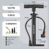 71Bn4p5nOL._AC_SL1500_.jpg Bike Pump Floor, Advanced Bike Tire Inflator, Bicycle Hand Air Pump with Dual Presta and Schrader Valves, Handheld Pump, Suitable for Road and Mountain Bikes, Baby Stroller, Balls