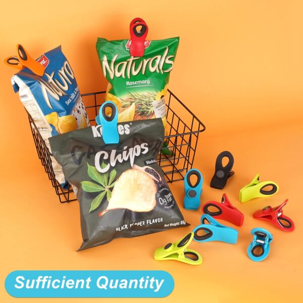 71BtoeRuslL._AC_SL1500_.jpg Jetmore 12 Pack Chip Clips Bag Clips, Magnetic Bag Clip for Food Storage Heavy Duty, Plastic Food Clip for Chips, Snack, Kitchen, Refrigerator, Garden, Sewing, Fabric, Clothes Pins