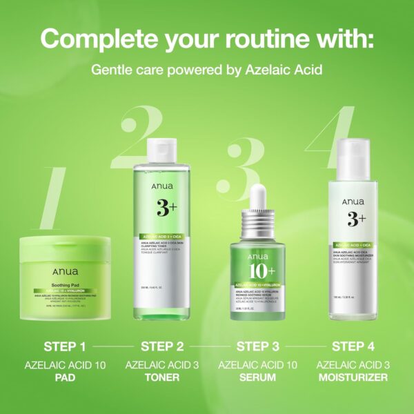 71Cp2aklljL._SL1500_.jpg Anua Azelaic Acid 10 Hyaluron Redness Soothing Serum, Facial Serum for Blemish-Prone & Oily-Prone Skin, Lightweight & Hydrating Blemish Care, Hyaluronic Acid, Korean Skincare, 1.01 fl oz.