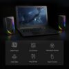Redragon GS510 RGB Desktop Speakers, 2.0 Channel PC Computer Speaker with 4 Colorful LED Backlight Modes, Enhanced Bass and Easy-Access Volume Control, USB Powered w/ 3.5mm Cable