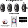 4PCS Wireless LED Strobe Lights with Remote Control, 8 Colors USB Charing Waterproof Anti-Collision Led Emergency Warning Lights for Car Motorcycle Drone Aircraft Bike