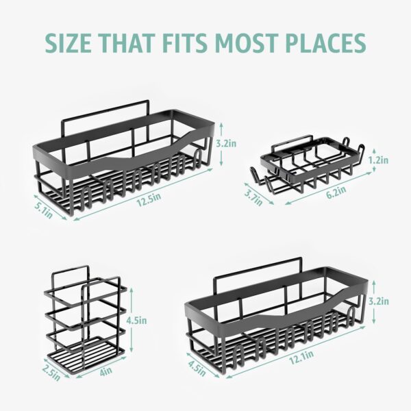 71DoLVtC9YL._AC_SL1500_.jpg GD Adhesive Shower Caddy 5 Pack – Rustproof Stainless Steel No-Drill Bathroom Organizer Shelves with Large Capacity, Waterproof Storage Racks for Shower, Kitchen, Dorm, Apartment, and Home