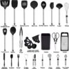 71EjpQJsDbL._AC_SL1500_.jpg Kitchen Utensil Set-Silicone Cooking Utensils-33 Kitchen Gadgets & Spoons for Nonstick Cookware-Silicone and Stainless Steel Spatula Set-Best Kitchen Tools, Useful Pots and Pans Accessories