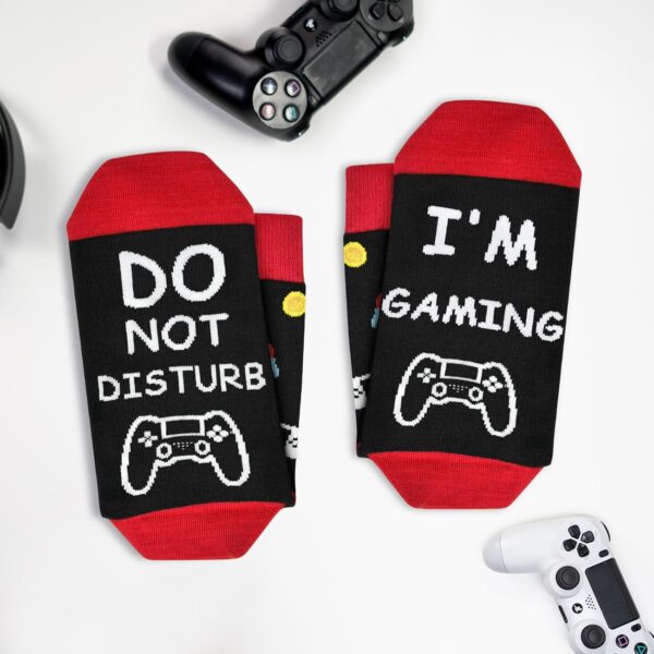 71F6hRHjudL._AC_SL1500_.jpg Birthday Gifts for Men Teen Boys, Valentines Day Gift for Him Boyfriend Husband, Do Not Disturb I'm Gaming Funny Gamer Socks
