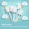 Papablic Baby Tongue Cleaner, Baby Oral Cleaner, Disposable Infant Mouth Cleaner Newborn, Upgrade Gum Cleaner with Paper Handle for Infants Ages 0-2 Years, 40 Pack