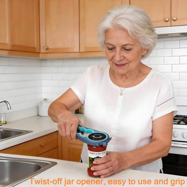 71Ftag2lwiL._AC_SL1500_.jpg Otstar Jar Opener Bottle Opener and Can Opener for Weak hands, Seniors with Arthritis and Anyone with Low Strength, Mutil Jar Opener Get Lids Off Easily (Blue and Grey)