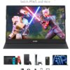 MNN Portable Monitor 15.6inch FHD 1080P USB C HDMI Gaming Ultra-Slim IPS Display w/Smart Cover & Speakers,HDR Plug&Play, External Monitor for Laptop PC Phone Mac (15.6'' 1080P)