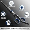 71G4CthY4L._AC_SL1500_.jpg Professional 4 in 1 Dog & Cat Grooming Scissors Kit with Safety Round Tips,Sharp & Durable,Dog Shears for Grooming - Includes Straight, Curved, Thinning Scissors and Comb - Premium Pet Supplies