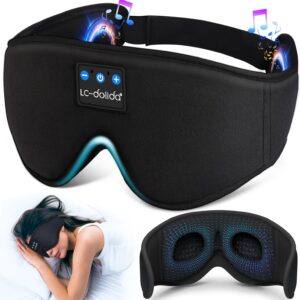71GGksIzY-L._AC_SL1500_.jpg LC-dolida Sleep Headphones, 3D Sleep Mask Bluetooth Wireless Music Eye Mask, Sleeping Headphones for Side Sleepers Sleep Mask with Bluetooth Headphones Ultra-Thin Stereo Speakers Perfect for Sleeping