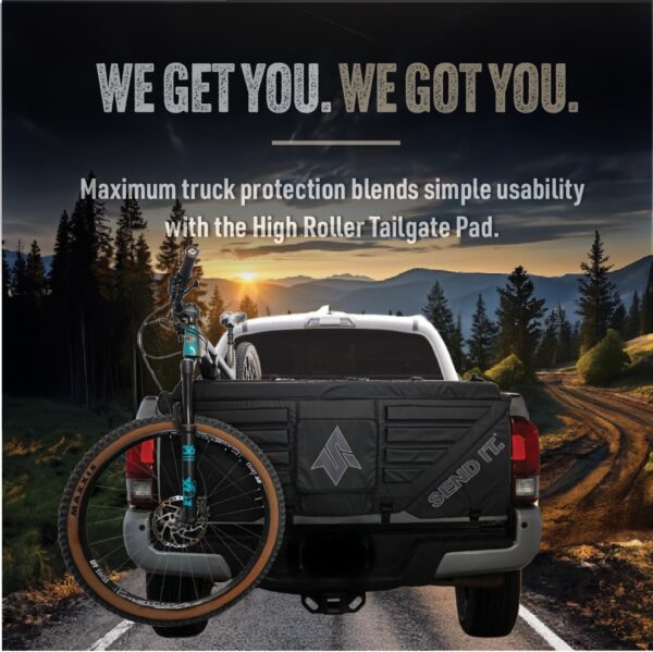 71GOWez2AL._AC_SL1114_.jpg Send It. High Roller Tailgate Bike Pad V2 - Truck Accessories for Mountain Bikers, BMX Bikes, Ebikes & More (Mid Size)