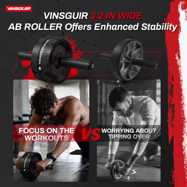 71GPGiBJDL._AC_SL1500_.jpg VINSGUIR Ab Roller Wheel, Abs & Core Workout Equipment for Home Gym with Knee Pad Accessories, Abdominal Wheel for Full-body Strength Training