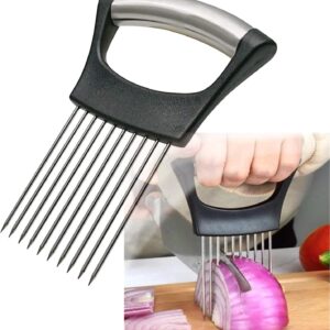 71GTPDTsoPL._AC_SL1500_.jpg Stainless Steel Onion Holder for Slicing,Onion Slicer Holder,Onion Cutter for Slicing of Onions,Tomatoes,Avocados,Eggs and Other Vegetables,KItchen Utensils