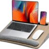HUANUO Laptop Lap Desk - Portable Lap Desk with Pillow Cushion, Fits up to 15.6 inch Laptop, with Anti-Slip Strip & Storage Function for Home Office Students Use as Computer Laptop Stand, Book Tablet