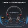 EKSA E900 Pro USB Gaming Headset for PC - Computer Headset with Detachable Noise Cancelling Mic, 7.1 Surround Sound, 50MM Driver - Headphones with Microphone for PS4/PS5, Xbox One, Laptop, Office
