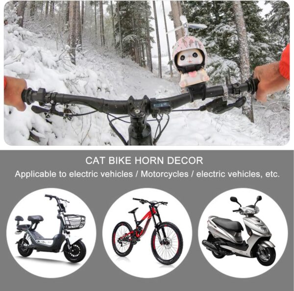 71Hl4vwop7L._AC_SL1280_.jpg Cat Bike Bell Accessories, Resin Handlebars with Propeller Helmet, Mount Cat Figurine for Girls Boy, Bicycle Motorcycle Car Decoration Dashboard Ornament