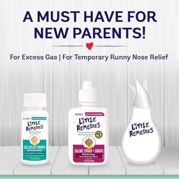 71IlQCZJy5L._AC_SL1500_.jpg Little Remedies New Baby Essentials Kit with Saline Nasal Spray, Diaper Rash Cream, Gas Relief Drops, Gripe Water & More, Safe for Newborns