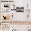 KLSMYHOKI Standing Desk Adjustable Height, Mobile Stand Up Desk with Wheels Small Computer Desk Rolling Desk, Portable Laptop Desk White Standing Table Home Office Desks 16"x31.5" Height 27"-43.5"