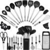 71J6P8L6ORL._AC_SL1500_.jpg Kitchen Utensil Set-Silicone Cooking Utensils-33 Kitchen Gadgets & Spoons for Nonstick Cookware-Silicone and Stainless Steel Spatula Set-Best Kitchen Tools, Useful Pots and Pans Accessories