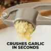 71JyQlHhmL._AC_SL1500_.jpg Zulay Kitchen Premium Garlic Press Set - Rust Proof Professional Garlic Mincer Tool - Easy-Squeeze, Easy-Clean with Soft, Ergonomic Handle - Silicone Garlic Peeler & Brush (Silver)