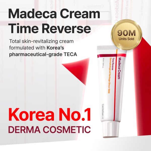 71K8IRBmGgL._SL1500_.jpg CENTELLIAN 24 Madeca Cream Time Reverse (1.69 fl oz) - TECA Centella Asiatica Glow Face Cream Moisturizer, Hydrating, Firming, Smoother Even-Looking Skin, Helps Improve Skin Elasticity,Korean Skincare