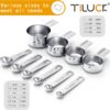 TILUCK Stainless Steel Measuring Cups & Spoons Set, Cups and Spoons,Kitchen Gadgets for Cooking & Baking (10)
