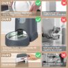 Automatic Cat Feeder and Water Dispenser with Stainless Steel Bowl Dog Gravity Food Feeder and Waterer for Small Medium Pets Puppy Kitten 1 Gallon x 2