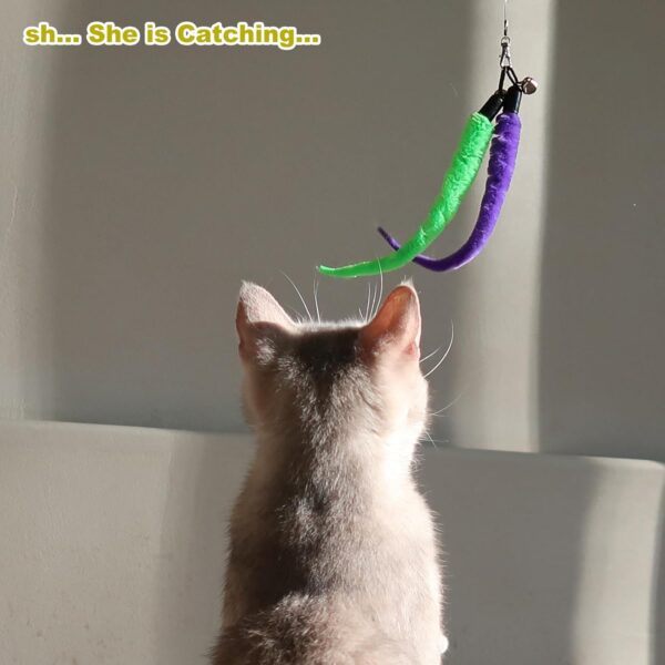 71KjGlc7khL._AC_SL1500_.jpg MeoHui Cat Toys for Indoor Cats, Interactive Cat Toy 2PCS Retractable Wand Toy and 9PCS Cat Feather Toys Refills, Funny Kitten Toys Cat Fishing Pole Toy for Bored Indoor Cats Chase and Exercise