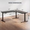 SANODESK L Shaped Standing Desk Adjustable Height, Electric Corner Standing Desk, 71 x 63 inch Sit Stand Computer Table with Splice Board, Black