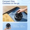 71LDDEoh5L._AC_SL1500_.jpg Diveblues USB Desk Turbo Fan, Ultra-Quiet Mini Desk Fan, Powerful Wind, LED Display, 5 Speed, 360° Rotating Small Portable Fan for Home, Office and Outdoor Cool Tech Gadgets - TurboBreeze