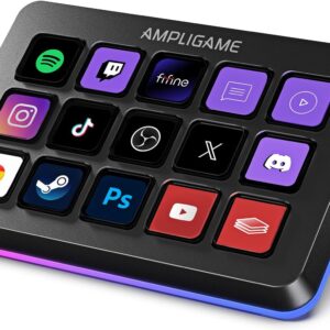 71LY2twShGL._AC_SL1500_.jpg FIFINE AmpliGame Stream Controller with 15 Macro Keys, Streaming Keyboard with Trigger Actions in OBS/Twitch/YouTube/Streamlabs, Shortcut Buttons Keypad Works with Mac and PC-D6
